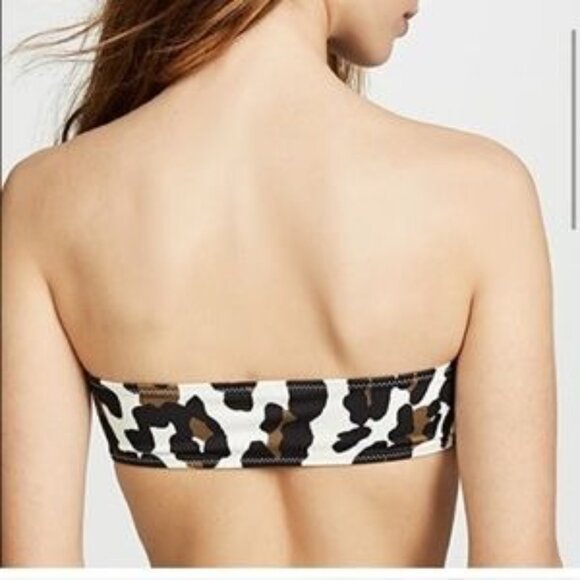 Anthropologie Solid and Striped Women's Size XS Animal Print Bandeau Bikini Top - Picture 2 of 9